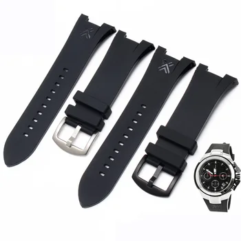 Silikonski watchband za AX1803|1802|1050 Vodoodporni silikonski trak črno rdeče barve manšeta 31*14 mm